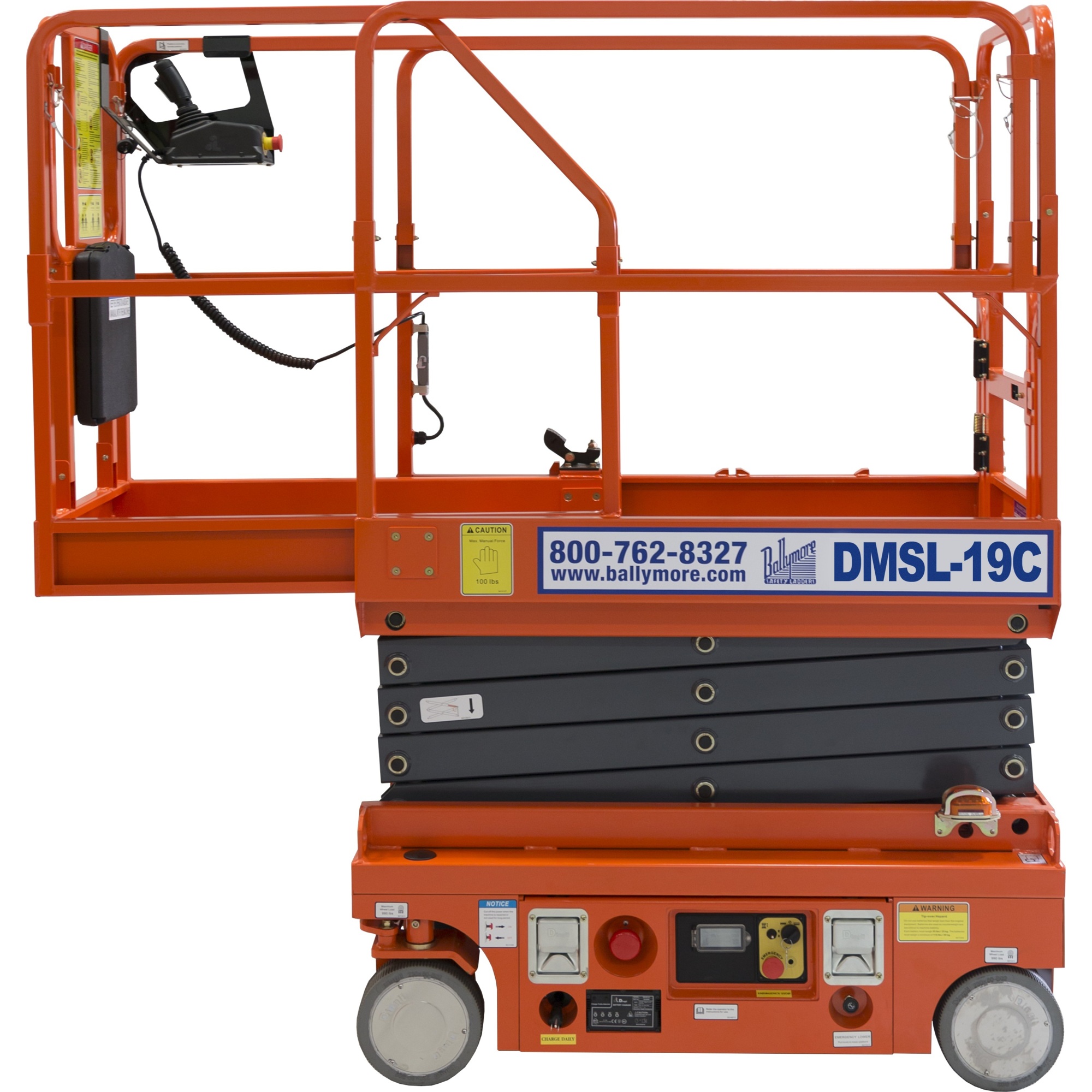 Ballymore, Drivable Scissor Lift, Capacity 500 lb, Working Height 19 ft, Platform Height 228 in, Model# DMSL-19C